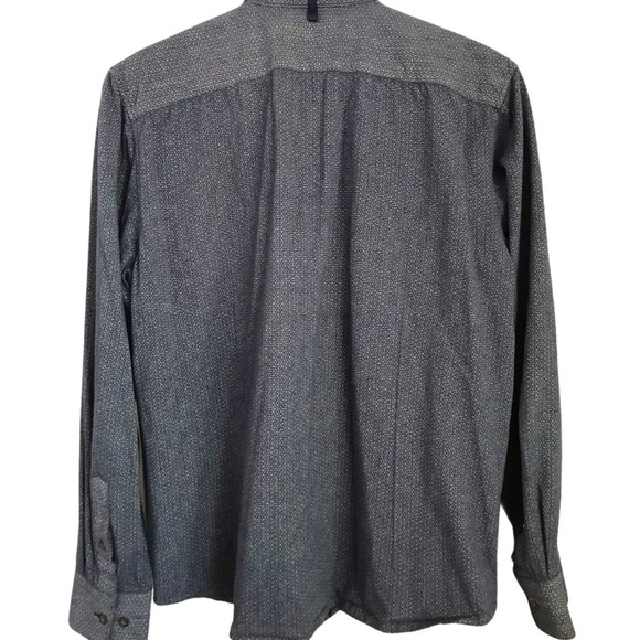 Wrk geo blue/Grey button up longSleeve szM - Picture 2 of 4